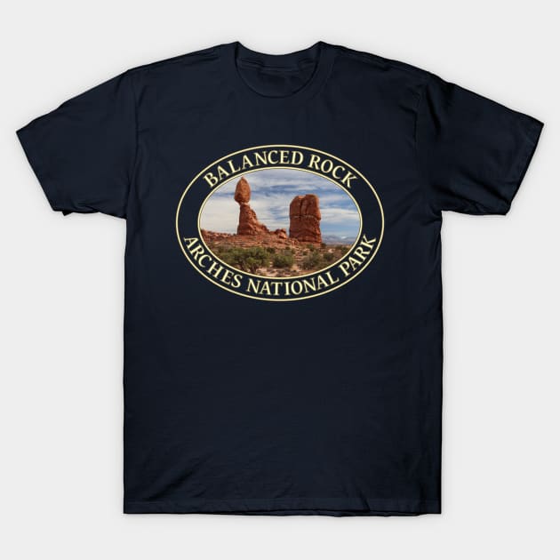 Balanced Rock at Arches National Park in Moab, Utah T-Shirt by GentleSeas